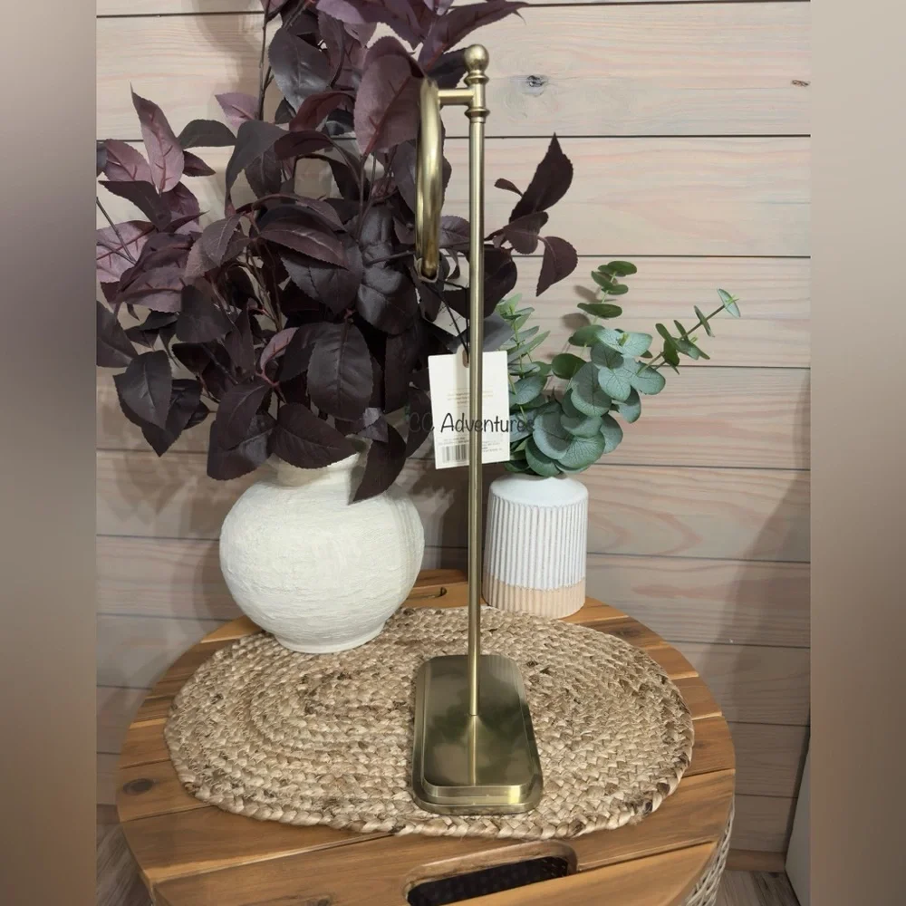 Hearth & Hand Brass Bathroom Hand Towel Stand Antique Finish